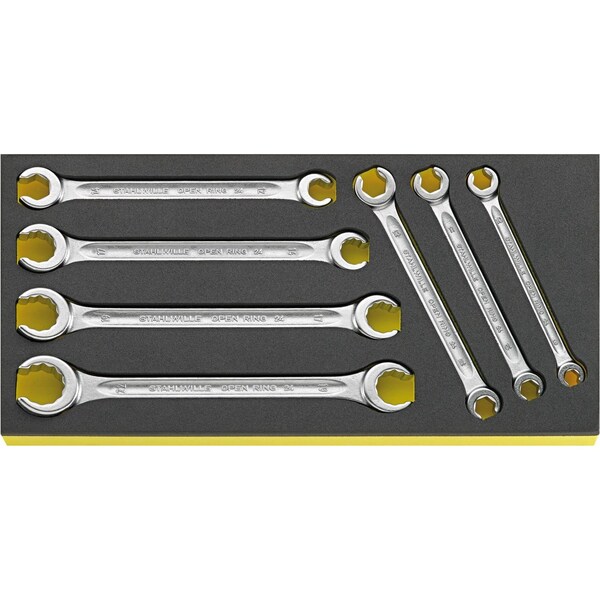 Double ended ring Wrenchs i.TCS inlay No.TCS 24/7, 8X10-19X22 MM 1/3-tray7-pcs.